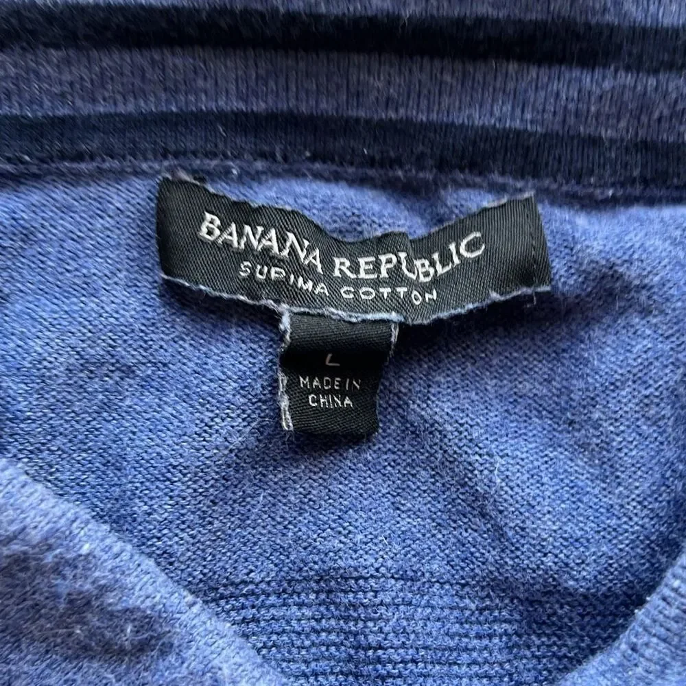 Banana Republic Vintage Stripe Knit Polo Mens L